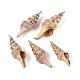 Подвески из натуральных морских ракушек с позолоченной латунной окантовкой BSHE-T014-20-1