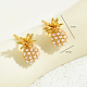 Элегантные латунные серьги-гвоздики в форме ананаса DF3598-5