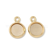 Плоские круглые сеттинги кабошон латунь подвесные KK-K414-14A-G