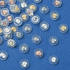 40 шт. 4-цветные долговечные латунные силиконовые гайки для ушей KK-FS0001-49