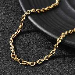 Женские цепочки-цепочки из нержавеющей стали 304 толщиной 4 мм в виде кофейных зерен&nbsp;NJEW-B134-06A-G