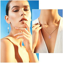 24шт 6 цвета прозрачные стеклянные подвески&nbsp;GLAA-PH0001-28