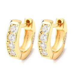 925 серьги-кольца из стерлингового серебра с микропаве и прозрачными циркониями&nbsp;EJEW-K317-08G