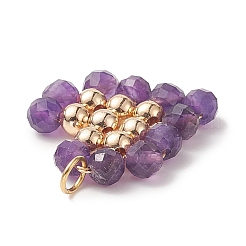 Подвески из медной проволоки с натуральным аметистом&nbsp;PALLOY-JF02037-02