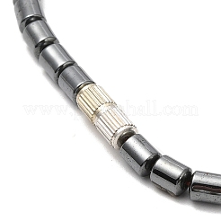 Ожерелье-подвеска-ангел из синтетического немагнитного гематита с цепочками из бисера NJEW-E095-02