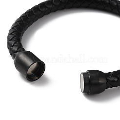 Кожаный плетеный браслет на круглом шнуре BJEW-F460-03EB