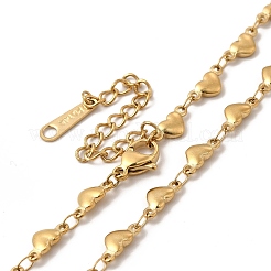 Женское ожерелье в форме сердца из нержавеющей стали 304 с ионным покрытием (IP) NJEW-G097-09G