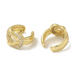 Серьги-манжеты из латуни с микро-паве и узлом из кубического циркония для женщин EJEW-P280-10G