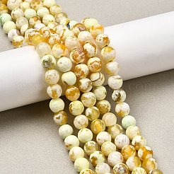 Бусы из натурального огненного агата с потрескиванием G-K166-07F-8mm-07