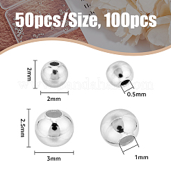 100 шт. 2 цвета 925 бусины из стерлингового серебра STER-DC0001-20