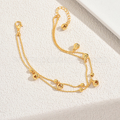 Двухслойные браслеты на щиколотку с кисточками из латуни для женщин CO6617