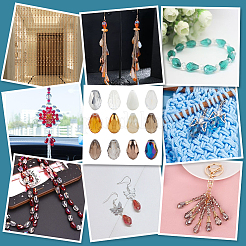 3 пакетик 3-х цветных прозрачных стеклянных бусин сегментированные разноцветные бусины GLAA-PH0003-36A