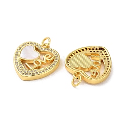 Подвески из латуни с микро-паве ко Дню святого Валентина KK-B083-41E-G