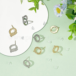 8 шт. 2-х цветная латунная фурнитура для сережек-гвоздиков&nbsp;KK-BC0012-77