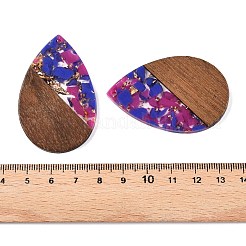 Большие подвески из прозрачной смолы и орехового дерева RESI-T058-05G