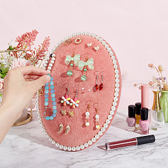 Настольные овальные бархатные подставки для сережек AJEW-WH0413-25