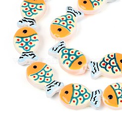 Окрашенные и нагретые стеклянные эмалевые бусины&nbsp;GLAA-T023-45D