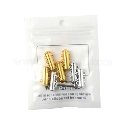 8 комплект 2-цветных 3-рядных магнитных застежек-слайдеров из латуни KK-FS0001-60