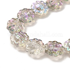 Прозрачные стеклянные бусины гальваническим пряди&nbsp;GLAA-G098-04A