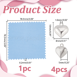 4 шт. 925 подвески в виде сердечек из стерлингового серебра STER-HY0001-11