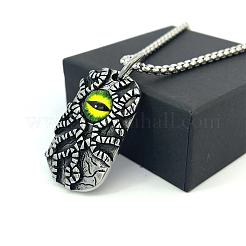 Винтажные прямоугольные кулоны из нержавеющей стали с дурным глазом для мужчин MZ5007