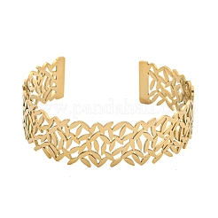 Ионное покрытие (ip) полые открытые браслеты-манжеты из нержавеющей стали 304 BJEW-S151-01G-06