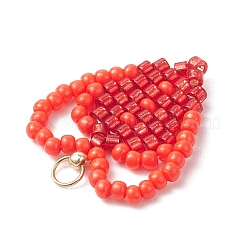 Подвески ручной работы из стеклянных бусин в форме сердца&nbsp;PALLOY-MZ00964-05