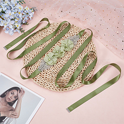 Полиэстеровый кристалл горный хрусталь цветок свадебный пояс для свадебного платья AJEW-WH0596-220