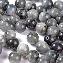 100шт 8мм круглые бусины из натурального ястребиного глаза&nbsp;DIY-LS0002-25