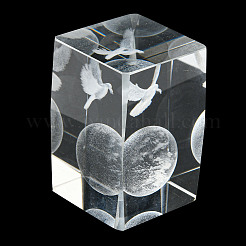 3d стеклянная фигурка животного с лазерной гравировкой&nbsp;DJEW-R013-01A