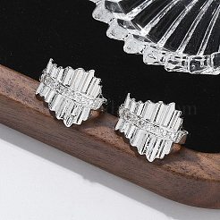 Серьги-кольца из латуни с прозрачным фианитом EJEW-Q014-17P