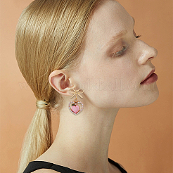 Латунные клипсы серьги&nbsp;KK-BBC0022-20