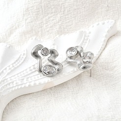 Серьги-гвоздики из циркония EJEW-V011-06P