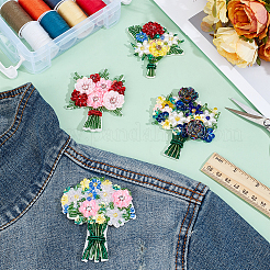 4 шт. 4 стиля стеклянные бусины пайетки цветы аксессуары для одежды&nbsp;DIY-WR0004-72