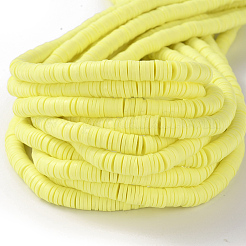 Плоские круглые бусины из глины ручной работы полимерные CLAY-R067-6.0mm-23