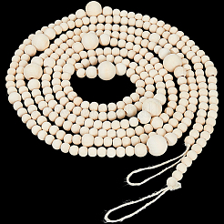 Круглая деревянная гирлянда из бисера для украшения елки&nbsp;AJEW-WH20019-62