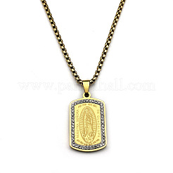 Мужские ожерелья-цепочки с подвеской из нержавеющей стали 304 с кристаллами и стразами&nbsp;FS-WG2A4A4-02