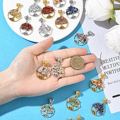 16 шт. 16 стиля сплав драгоценных камней Древо жизни европейские подвески-шармы&nbsp;PALLOY-YW00085