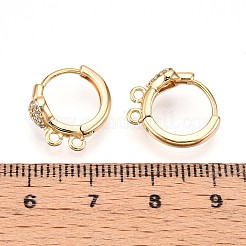 Латунный микропаве кубический цирконий кольцо серьги фурнитура KK-N261-45G