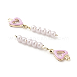 Покрытие стойки латунь эмаль подвески в форме сердца&nbsp;KK-M266-24G