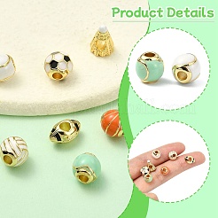 7 шт. 7 стиля латунных эмалевых бусин&nbsp;KK-CJ0002-78