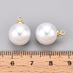 Подвески из латуни и АБС-пластика с имитацией жемчуга KK-N261-12mm-121G