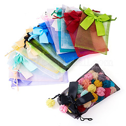 30шт 15 цвета прямоугольные сумки из органзы на шнурке ABAG-TA0001-89