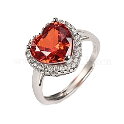 925 перстень из стерлингового серебра с паве из кубических цирконий&nbsp;RJEW-C138-01B-01