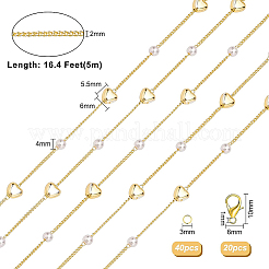 Набор для самостоятельного изготовления ожерелья из сердечек и бусин-имитаторов&nbsp;DIY-BC0004-73