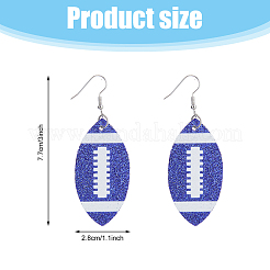 9 пара двухцветных сережек-подвесок из искусственной кожи с железными штифтами EJEW-FI0002-14