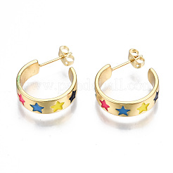 Серьги-гвоздики из латуни&nbsp;EJEW-T014-05G-NF