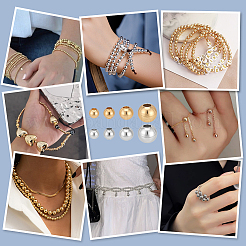 1300 шт. латунные круглые бусины-разделители&nbsp;KK-PH0013-76