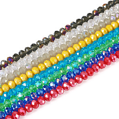 8 нить 8 стилей гальванические стеклянные бусины нити EGLA-TA0002-91