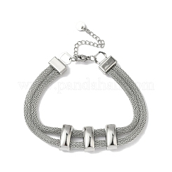 Браслеты из нержавеющей стали 304 с сетчатыми цепочками для женщин BJEW-D344-02P